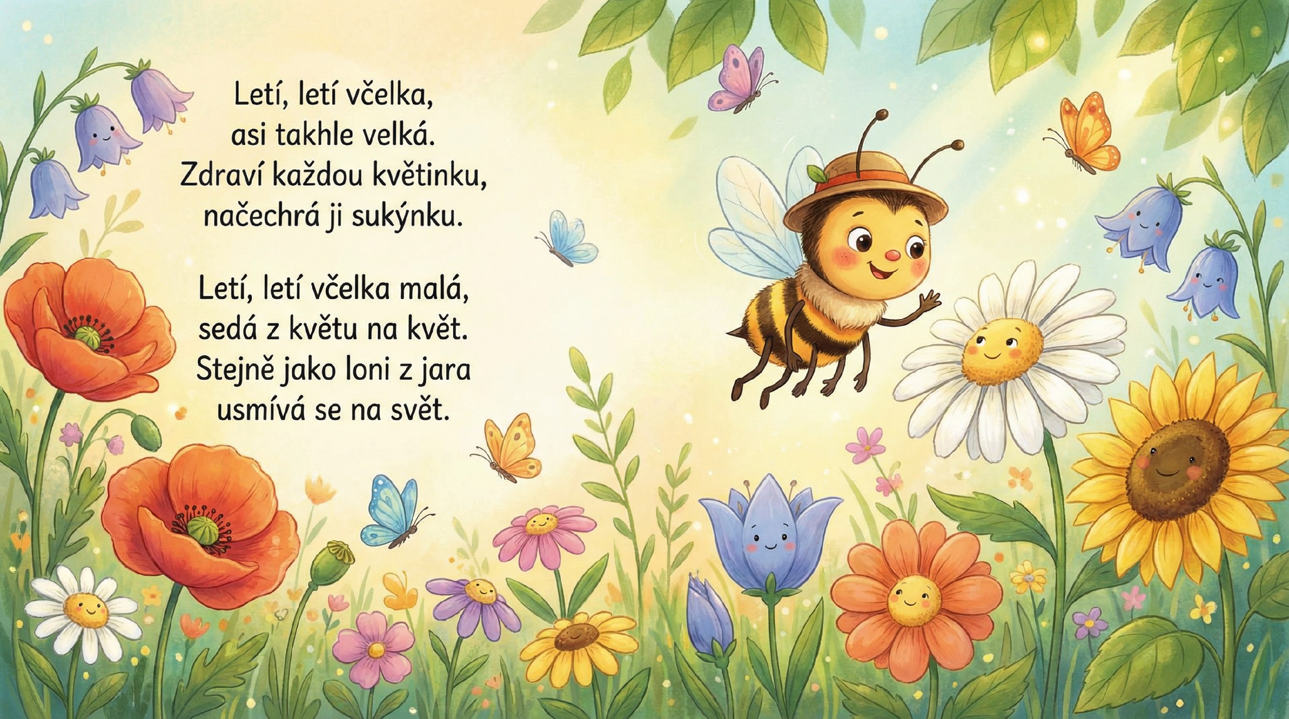 letí letí včelka..básnička